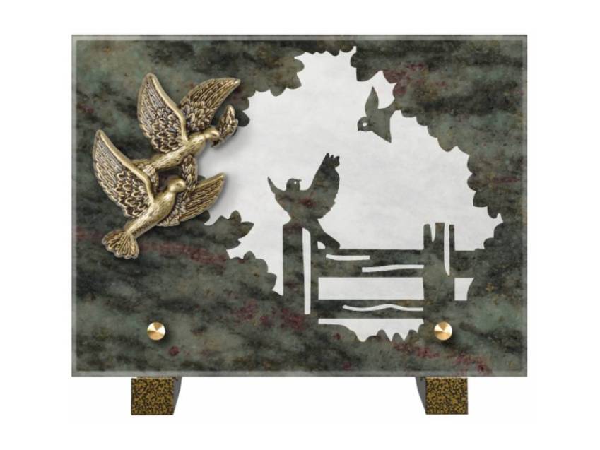 Obsidian mortuary plaque