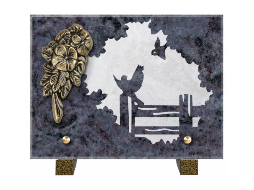 Obsidian mortuary plaque
