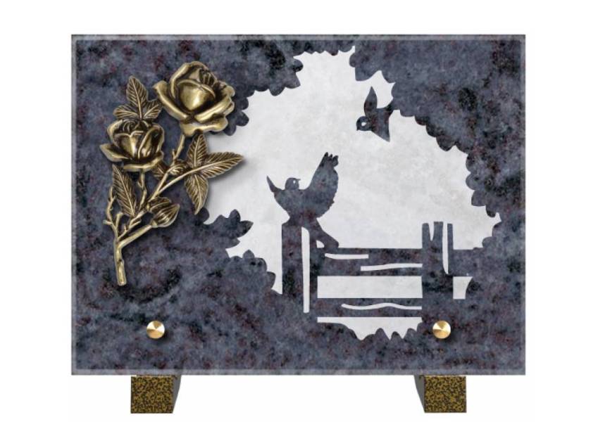 Obsidian mortuary plaque