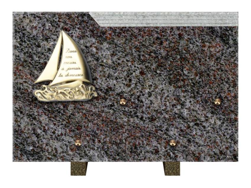 Plaque Granit Rectangle romantique