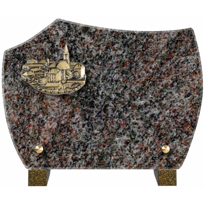 Granite plaque aesthetic evocation.