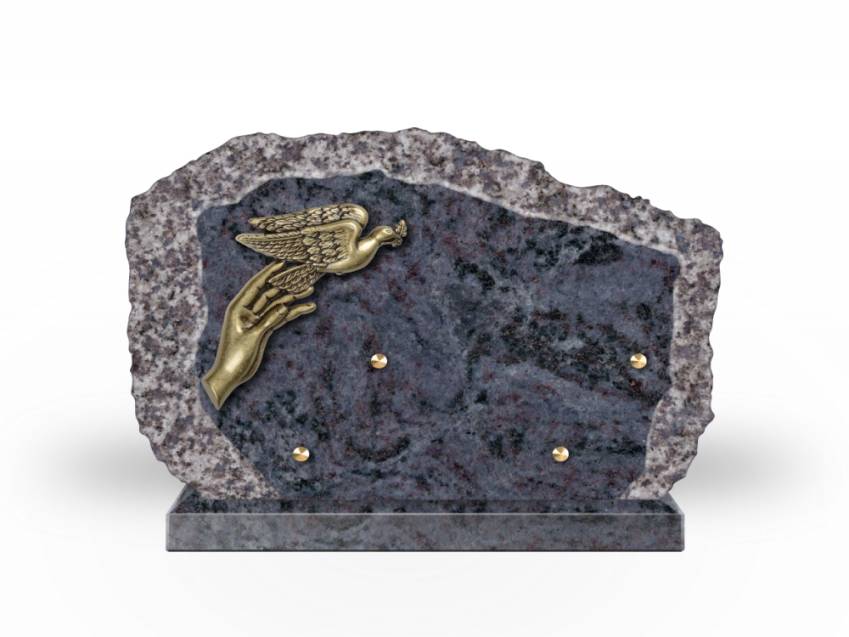 Handcrafted Romantic Granite Plaque.