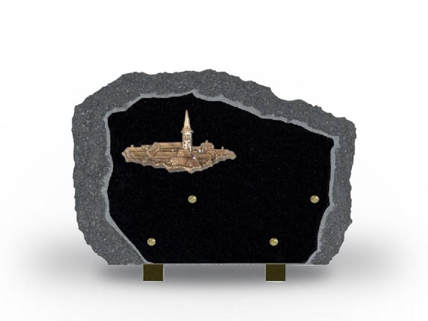 Handcrafted Romantic Granite Plaque.