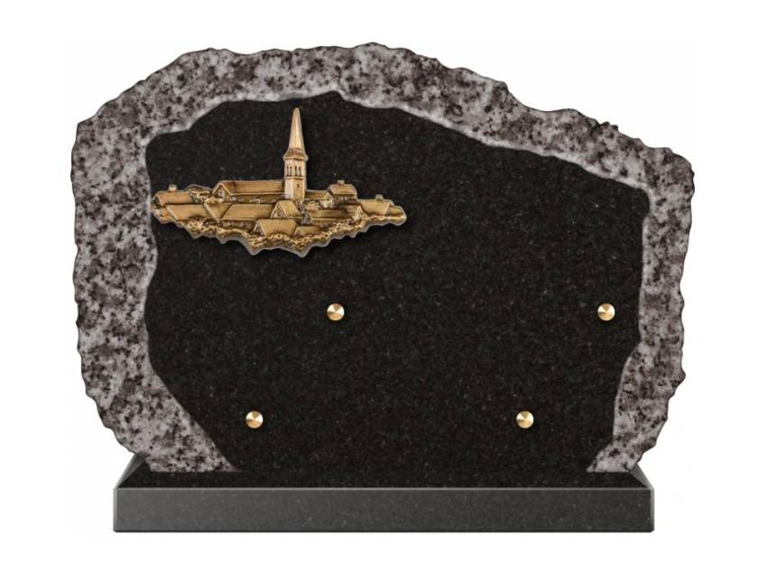 Handcrafted Romantic Granite Plaque.