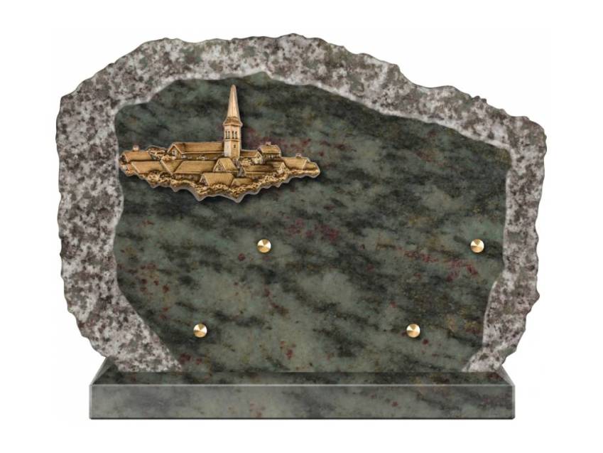 Handcrafted Romantic Granite Plaque.