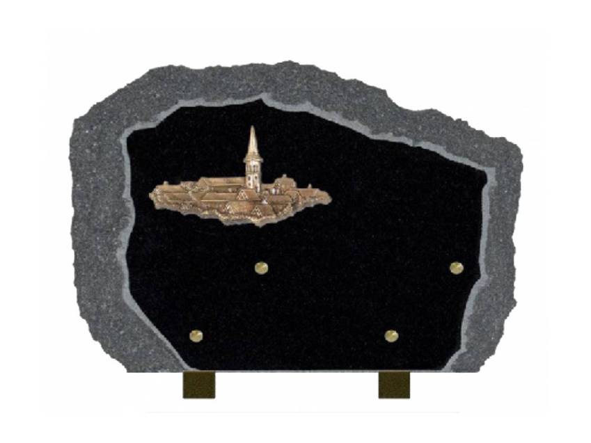 Handcrafted Romantic Granite Plaque.