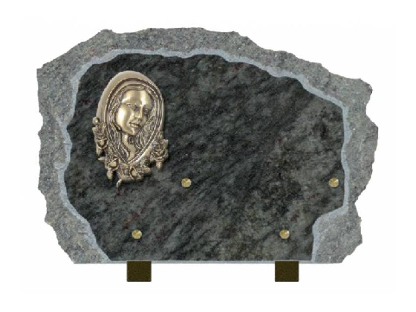 Handcrafted Romantic Granite Plaque.