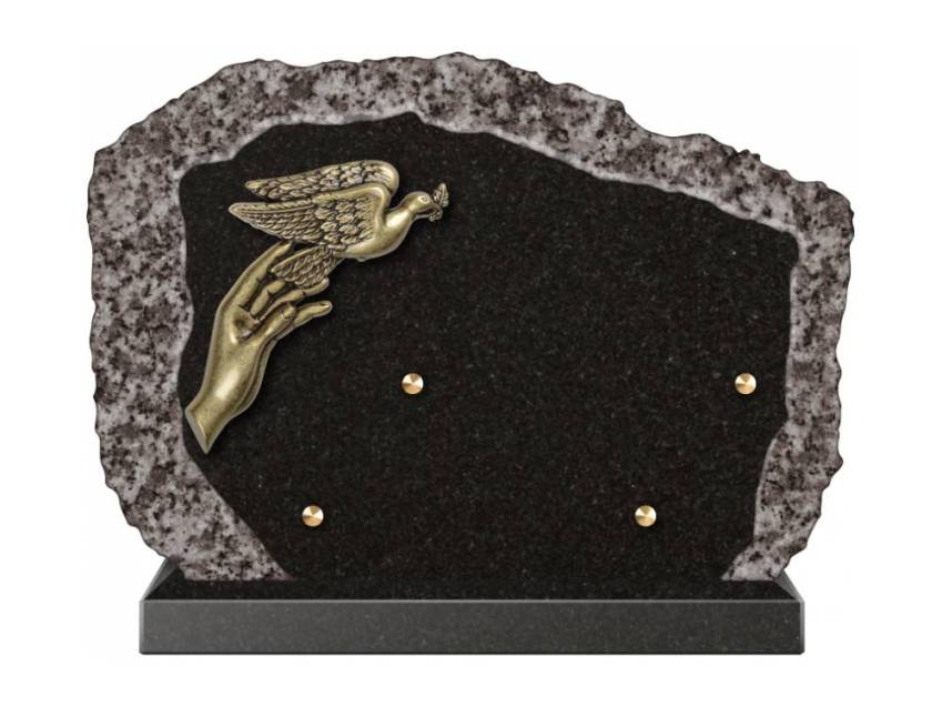 Handcrafted Romantic Granite Plaque.