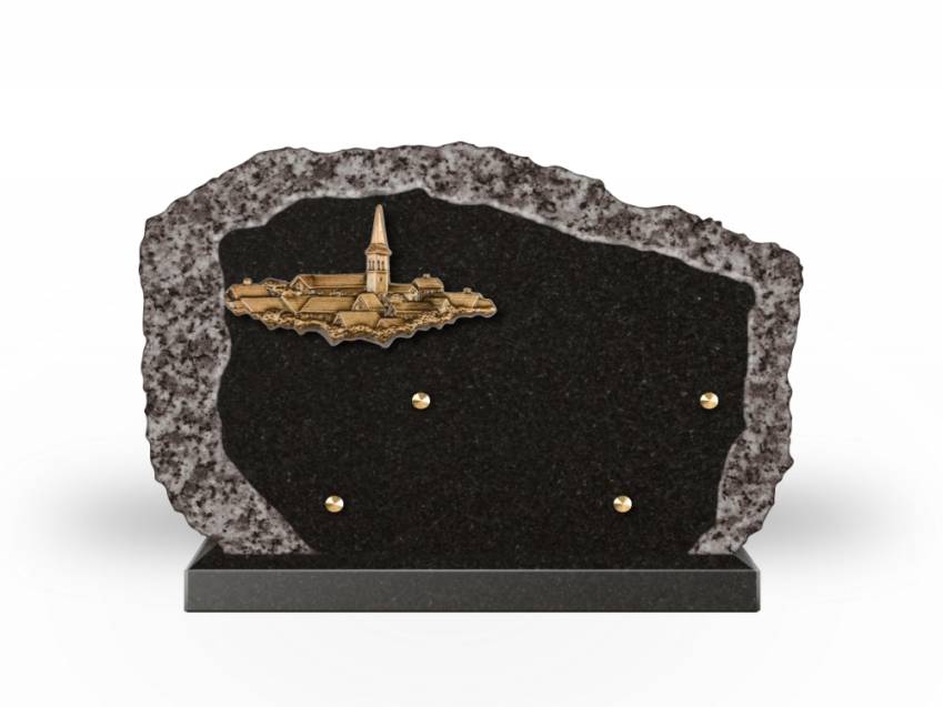 Handcrafted Romantic Granite Plaque.