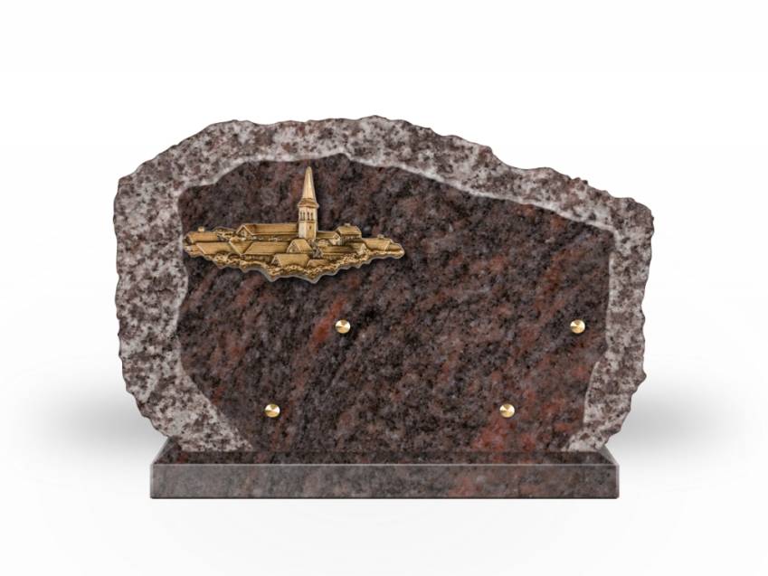 Handcrafted Romantic Granite Plaque.