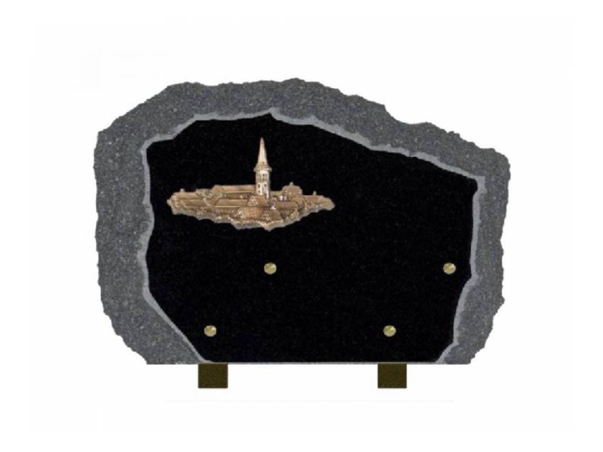 Handcrafted Romantic Granite Plaque.