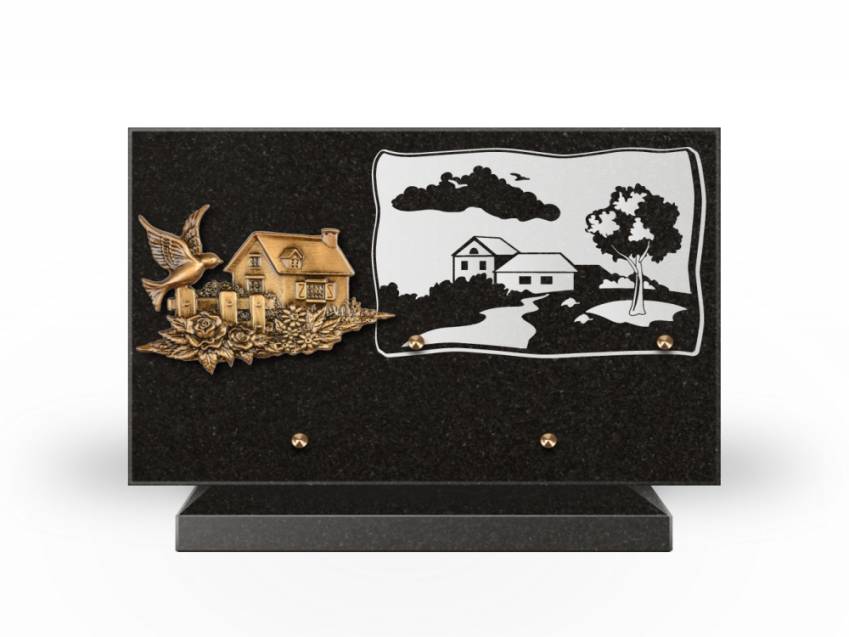 Plaque Granit Rectangle romantique