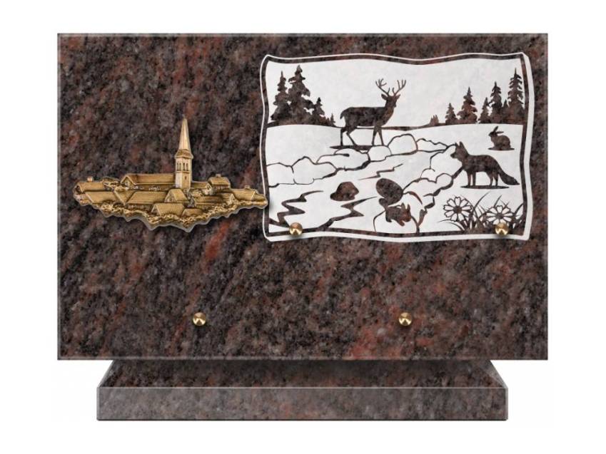 Plaque Granit Rectangle romantique