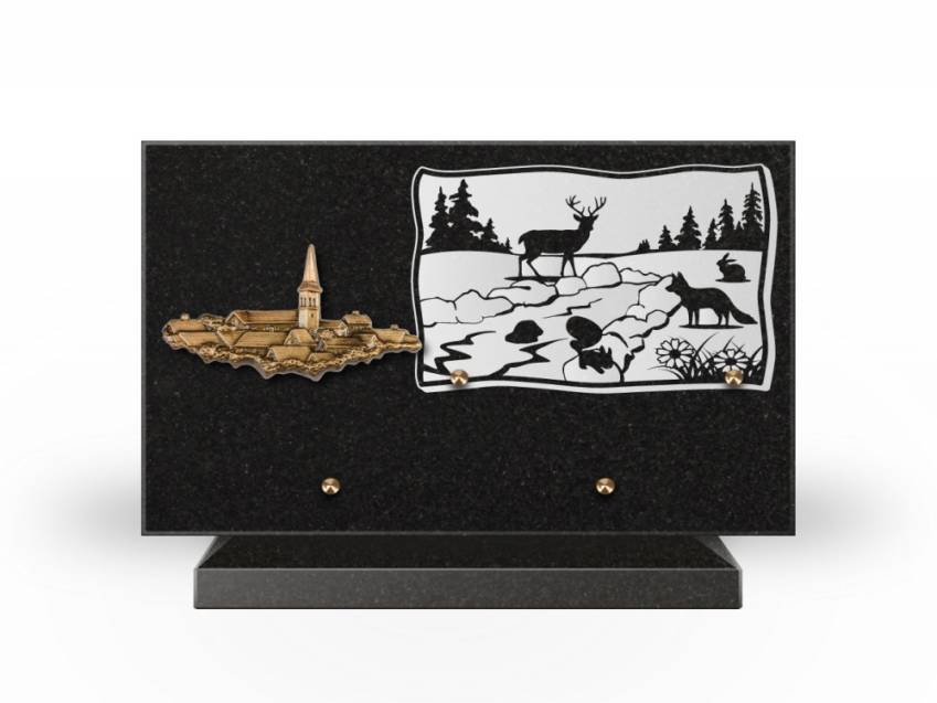 Plaque Granit Rectangle romantique