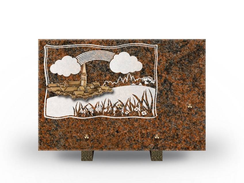 Plaque Granit Rectangle romantique