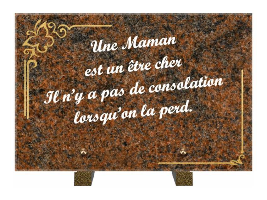 Plaque Granit Rectangle témoignage