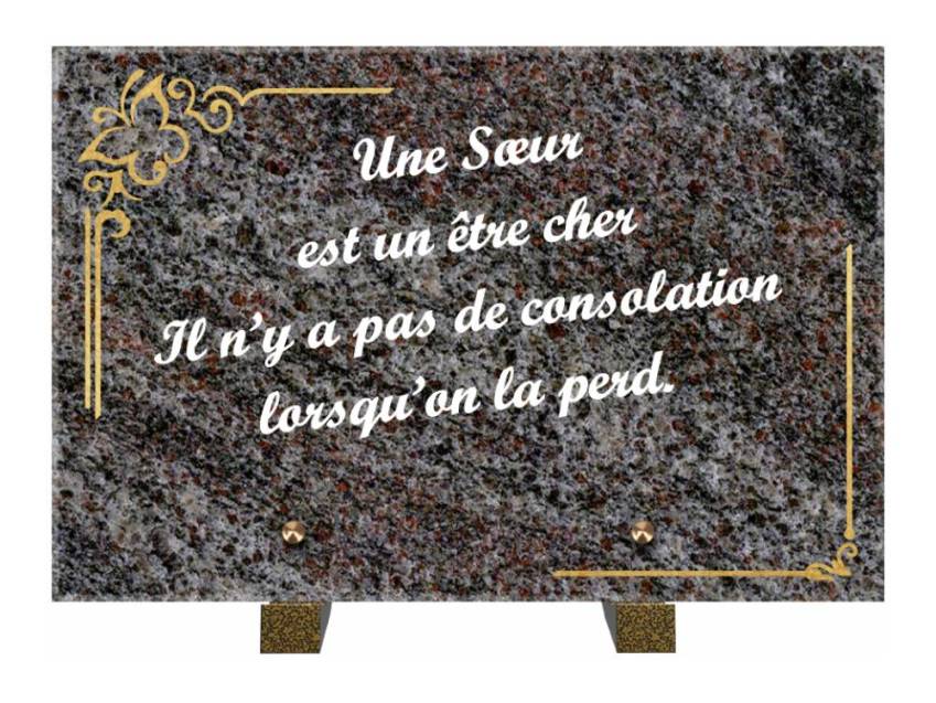 Plaque Granit Rectangle témoignage