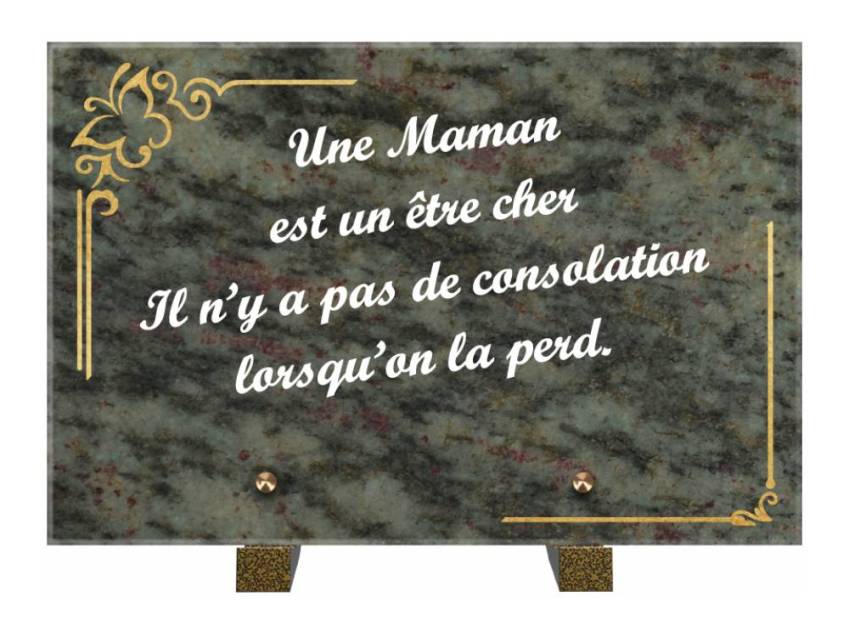 Plaque Granit Rectangle témoignage