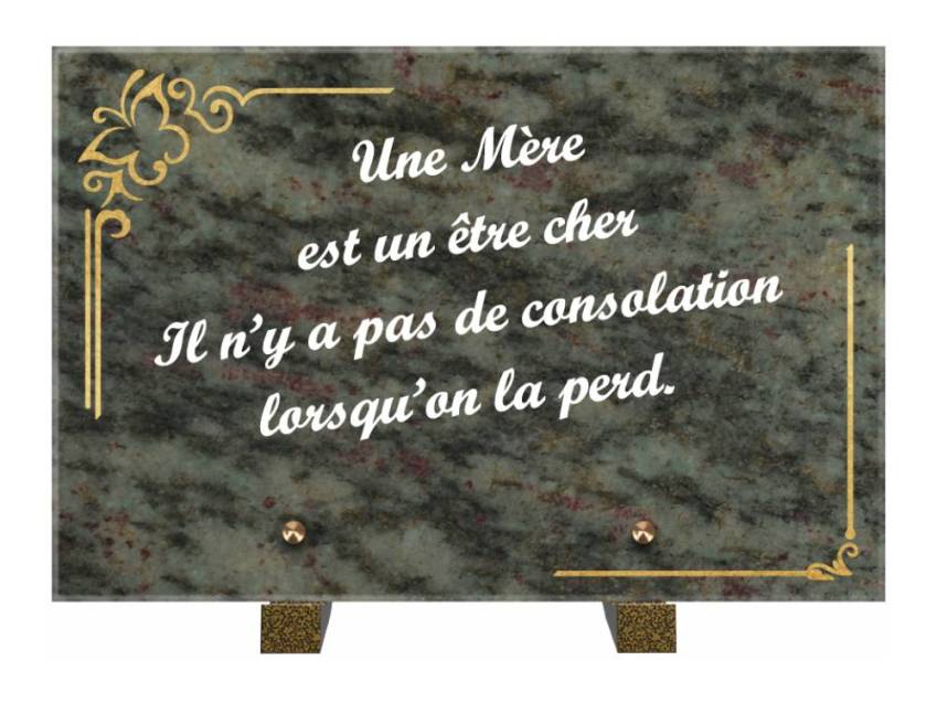 Plaque Granit Rectangle témoignage