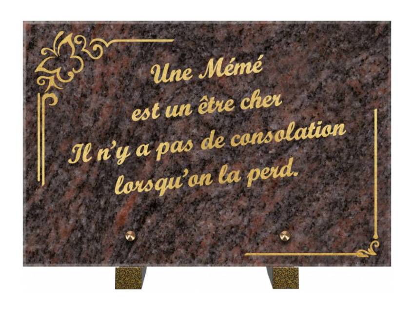 Plaque Granit Rectangle témoignage