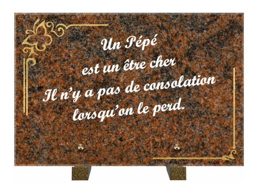 Plaque Granit Rectangle témoignage