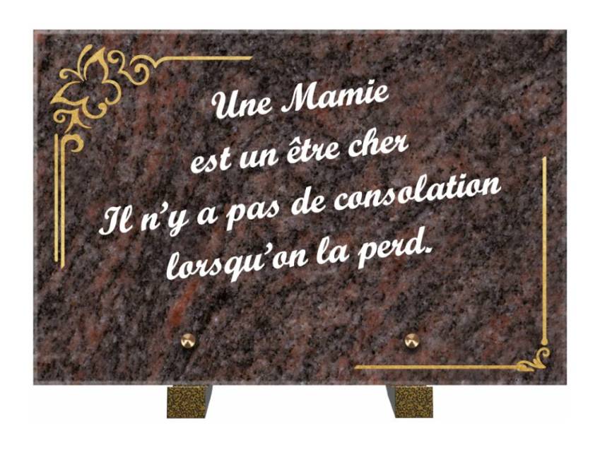 Plaque Granit Rectangle témoignage