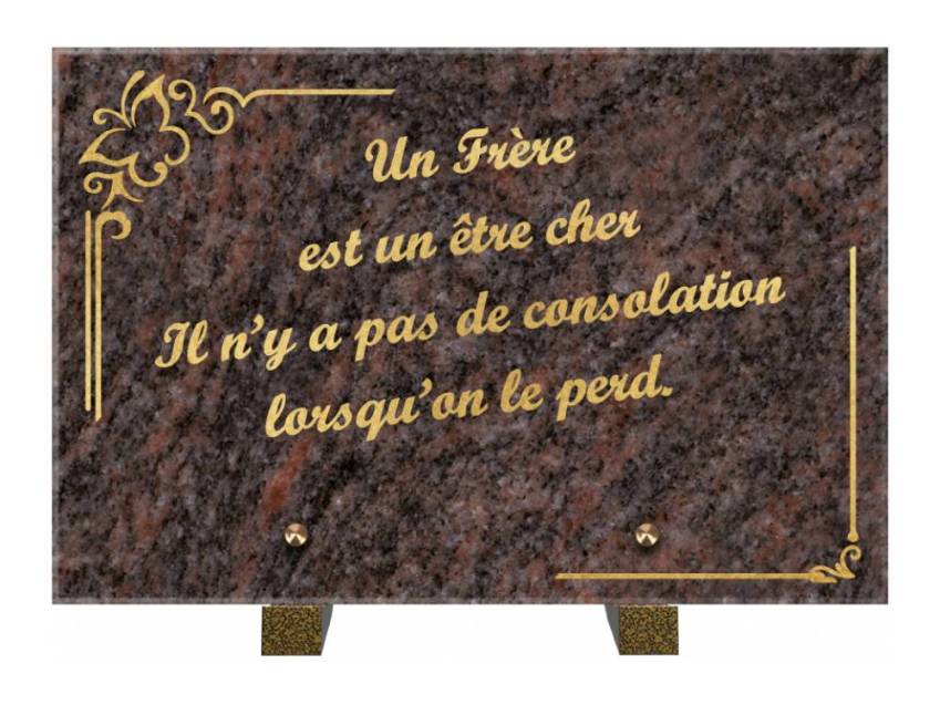 Plaque Granit Rectangle témoignage