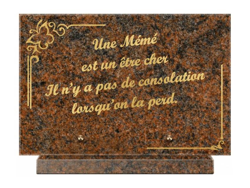 Plaque Granit Rectangle témoignage