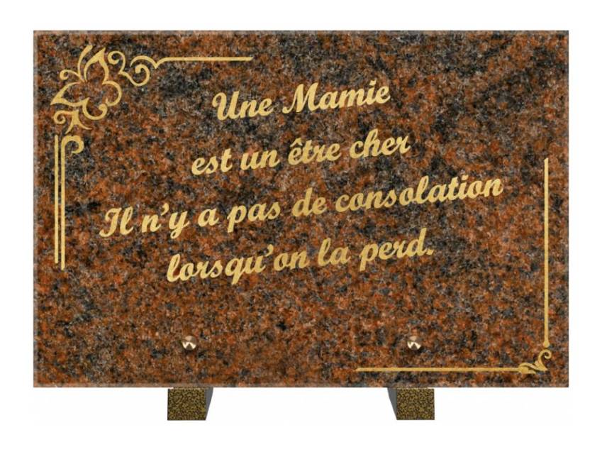 Plaque Granit Rectangle témoignage