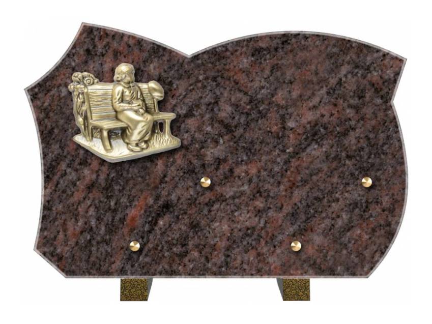 Expressive handmade granite plaque.