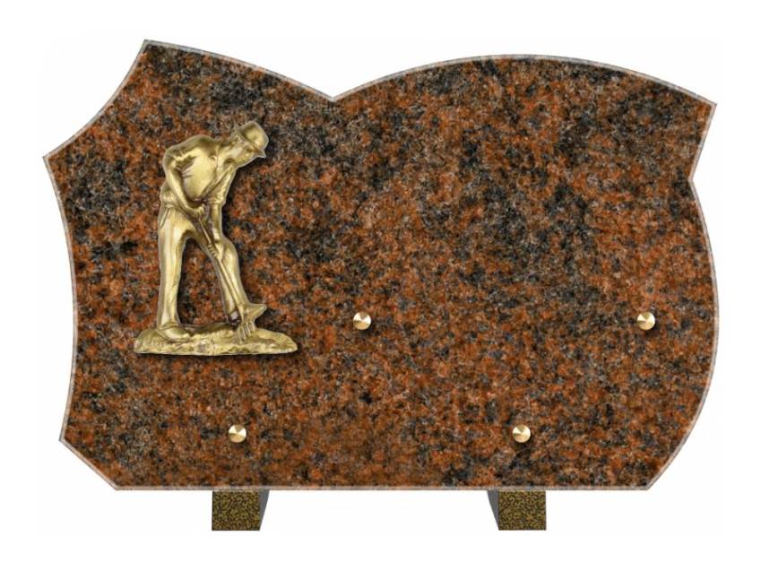 Expressive handmade granite plaque.