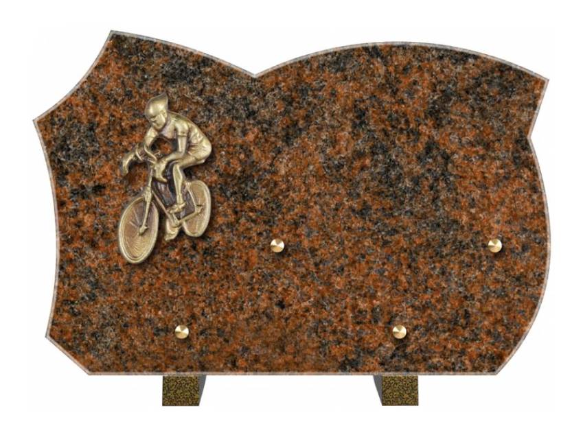 Expressive handmade granite plaque.