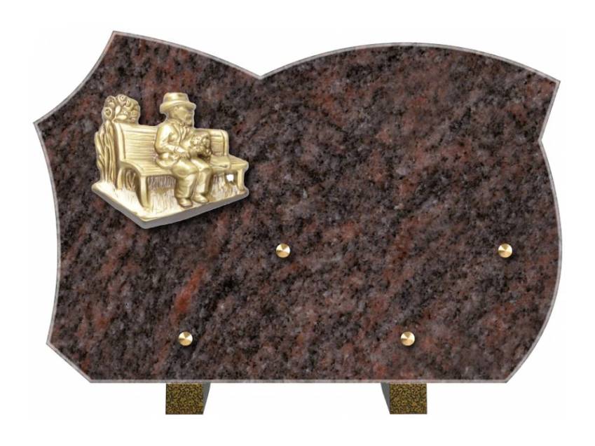 Expressive handmade granite plaque.