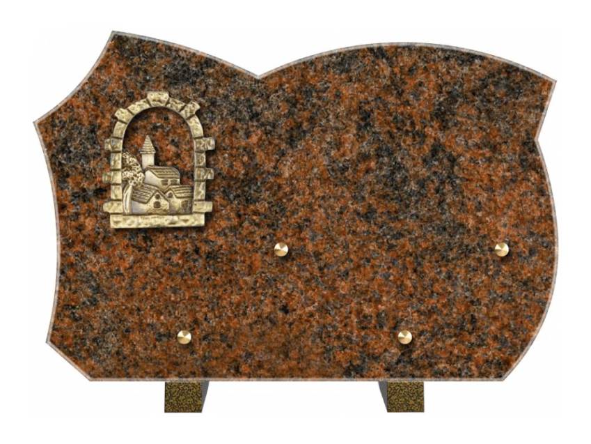 Expressive handmade granite plaque.