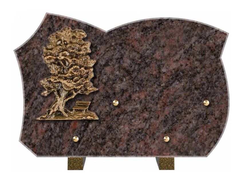 Expressive handmade granite plaque.