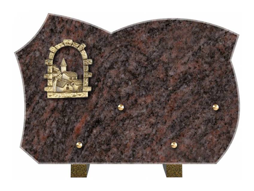 Expressive handmade granite plaque.