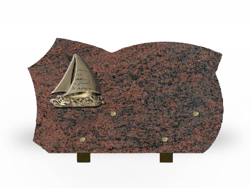 Expressive handmade granite plaque.