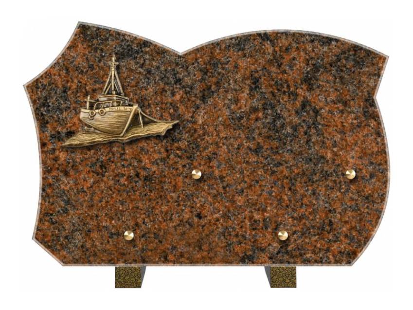 Expressive handmade granite plaque.