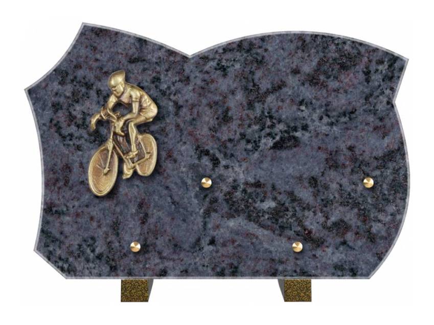 Expressive handmade granite plaque.