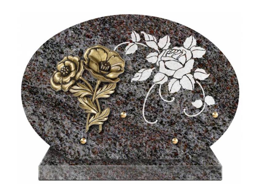 Cut granite sentimental plaque.