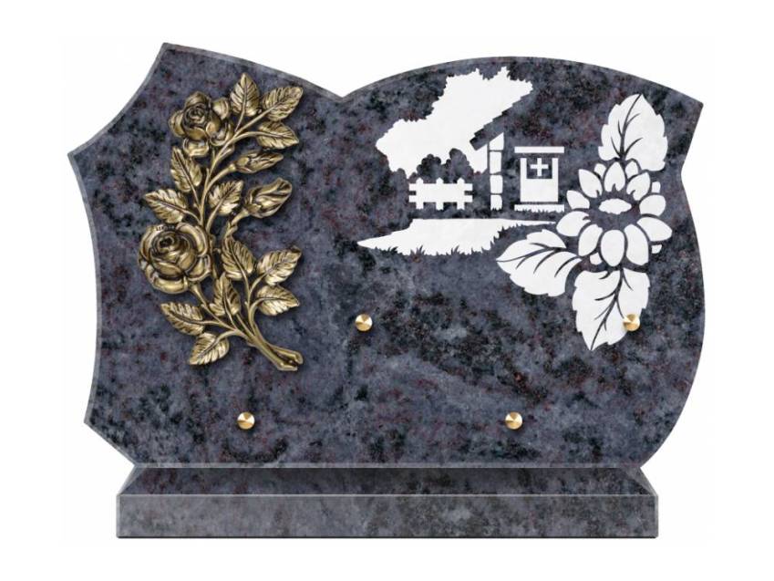 Cut granite sentimental plaque.