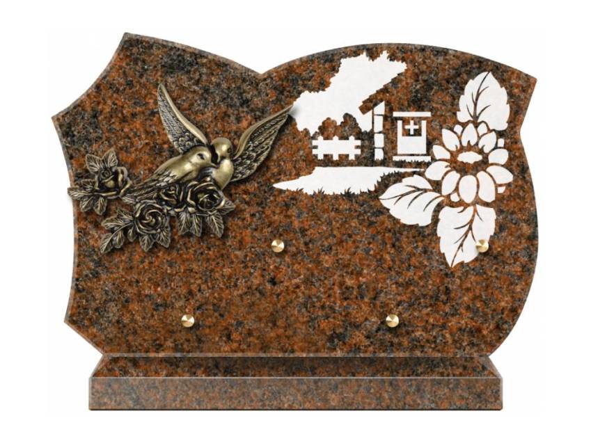 Cut granite sentimental plaque.