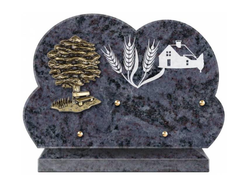 Cut granite sentimental plaque.