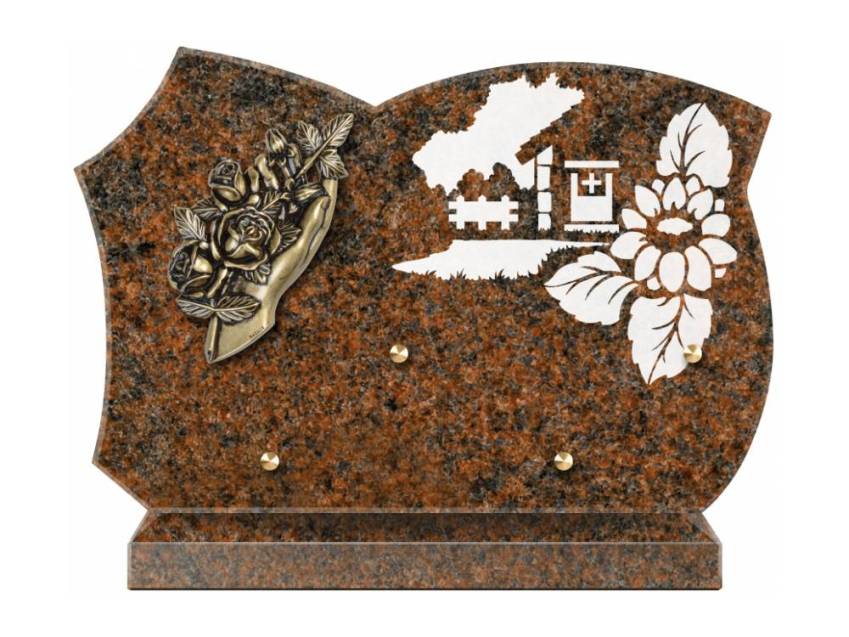 Cut granite sentimental plaque.