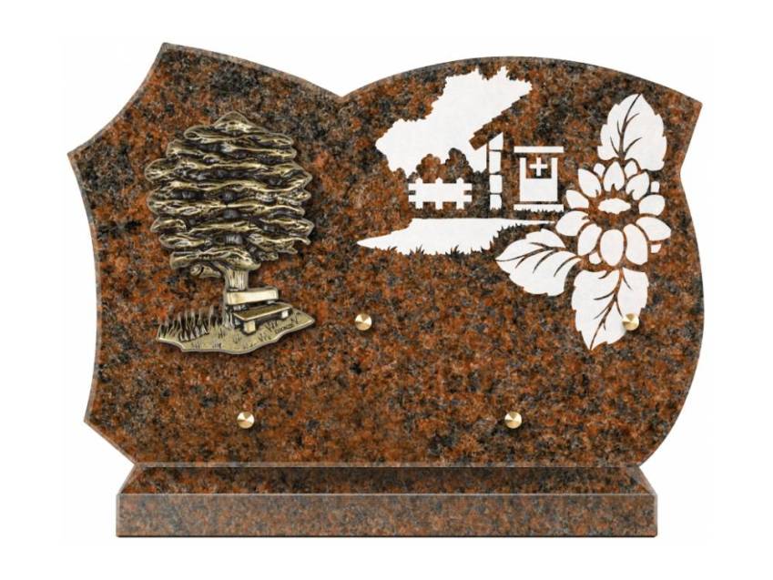 Cut granite sentimental plaque.