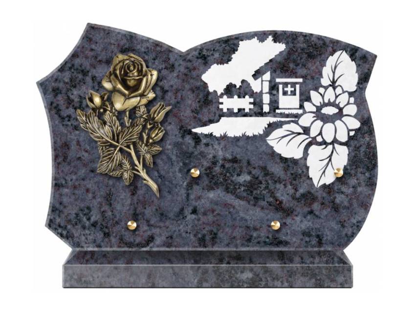 Cut granite sentimental plaque.