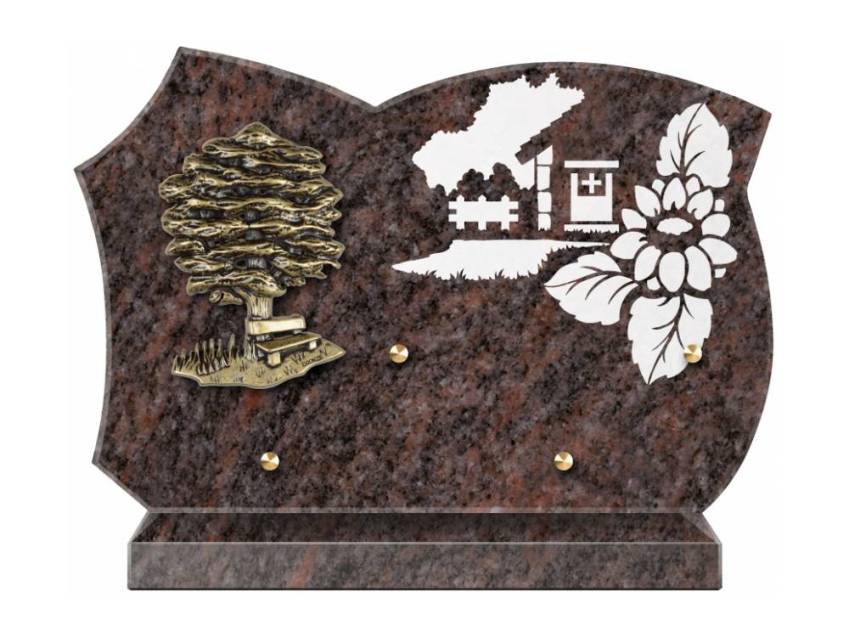 Cut granite sentimental plaque.