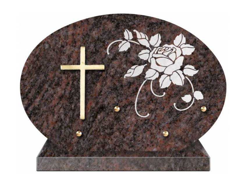 Cut granite sentimental plaque.