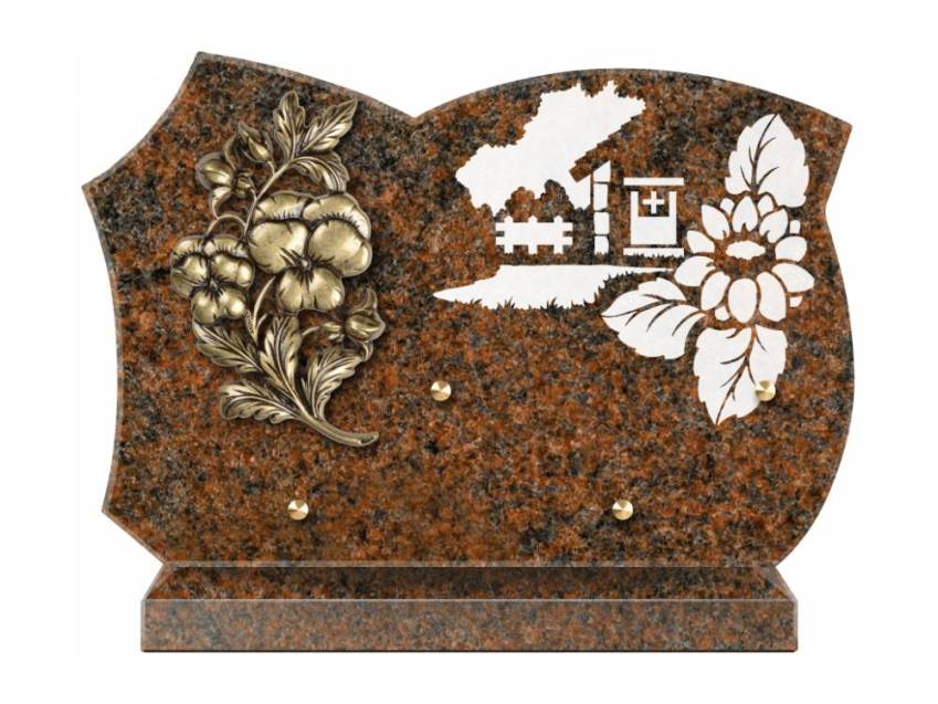 Cut granite sentimental plaque.