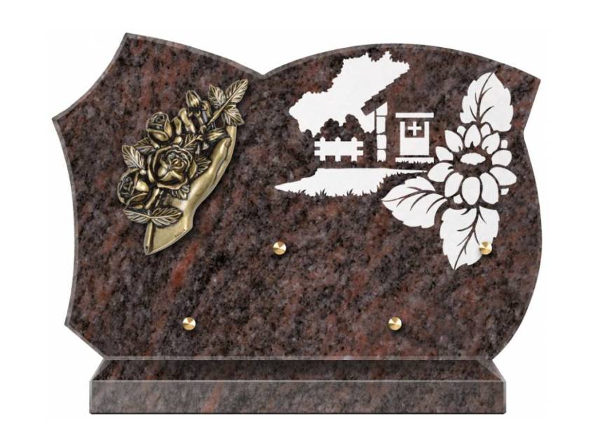 Cut granite sentimental plaque.